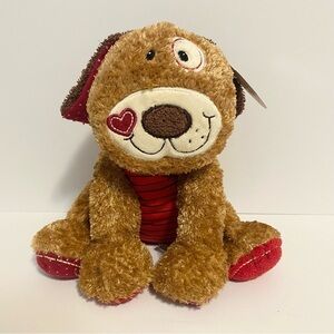 Mary Meyer Frisky Little Dog Heart Red Striped Polka Dots Plush Stuffed Toy